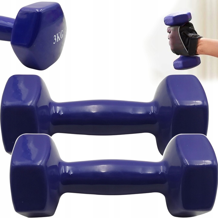 HANTLA DO ĆWICZEŃ HANTLE HANTELKI CIĘŻARKI FITNESS 2x 3kg 2sztuki