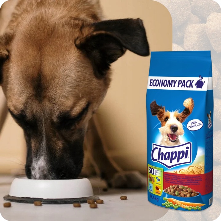 SUCHA KARMA CHAPPI 13,5KG DLA DOROSŁYCH PSÓW Z WOŁOWINĄ DROBIEM I WARZYWAMI