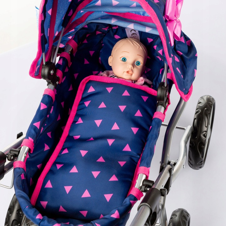 KINDERPLAY WÓZEK DLA LALEK GŁĘBOKI GONDOLA SKŁADANY DASZEK