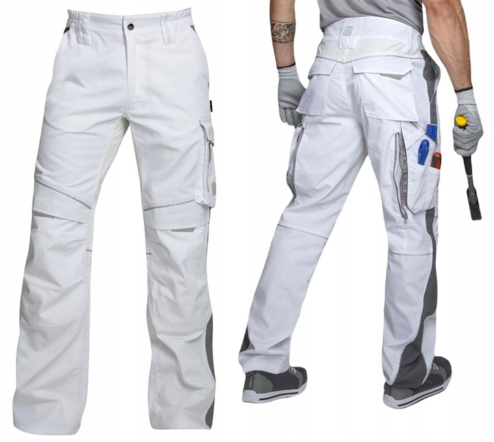 Spodnie Robocze Monterskie Elastyczne Modne Białe Malarskie ARDON URBAN+ 52