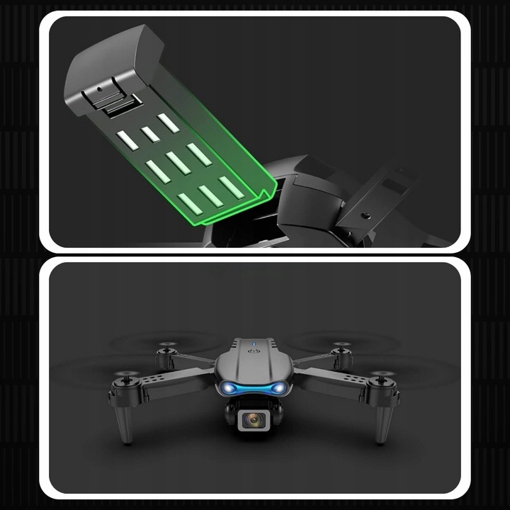 DRON e99 PRO 2x KAMERA 4K ZAWIS 200M UNIKANIE PRZESZKÓD WIFI TORBA PILOT