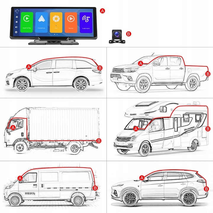 RADIO STACJA MULTIMEDIALNA ANDROID AUTO APPLE CARPLAY 2 KAMERY DVR KARTA 64