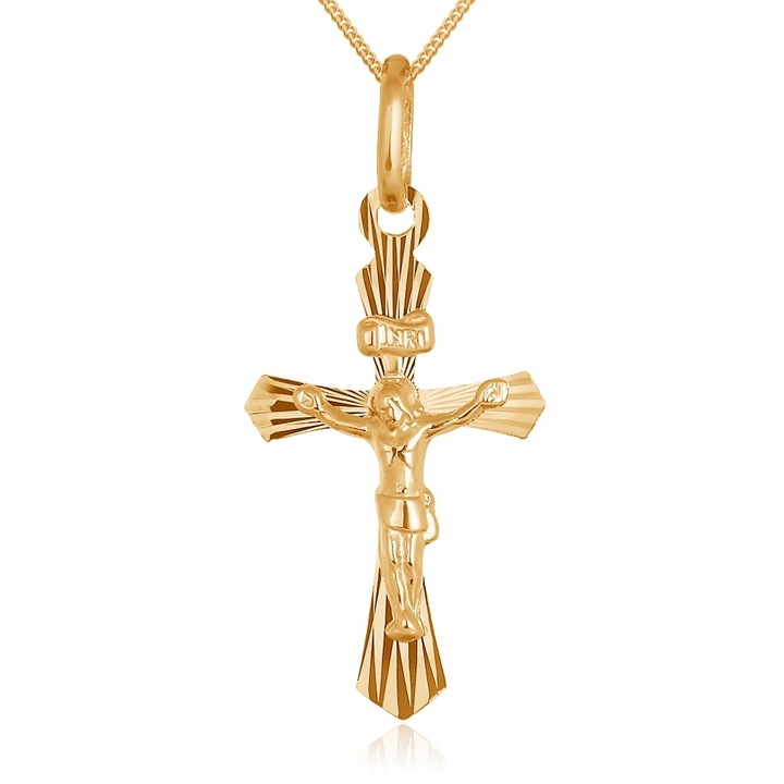 ZŁOTY KOMPLET 333 KRZYŻYK Z ŁAŃCUSZKIEM ZZ92