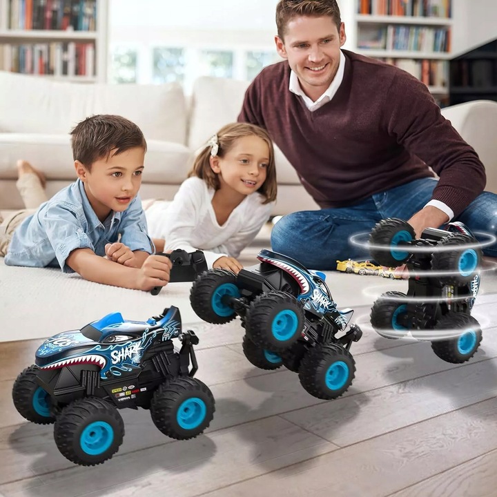 ZDALNIE STEROWANE AUTO REKIN MONSTER TRUCK RC Z MUZYKĄ LED 2.4GHZ OBRÓT 360