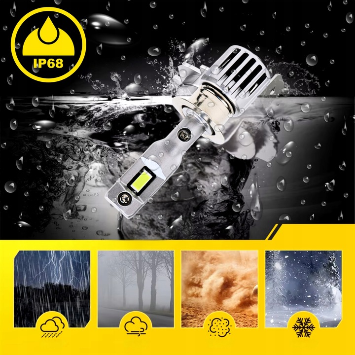 ŻARÓWKI H1 LED HOMOLOGACJA ŻARÓWKA H1 LED NAJMOCNIEJSZE H1 MOCNE CANBUS