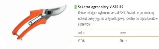 Sekator ogrodowy do kwiatów i krzewów V6 Bradas
