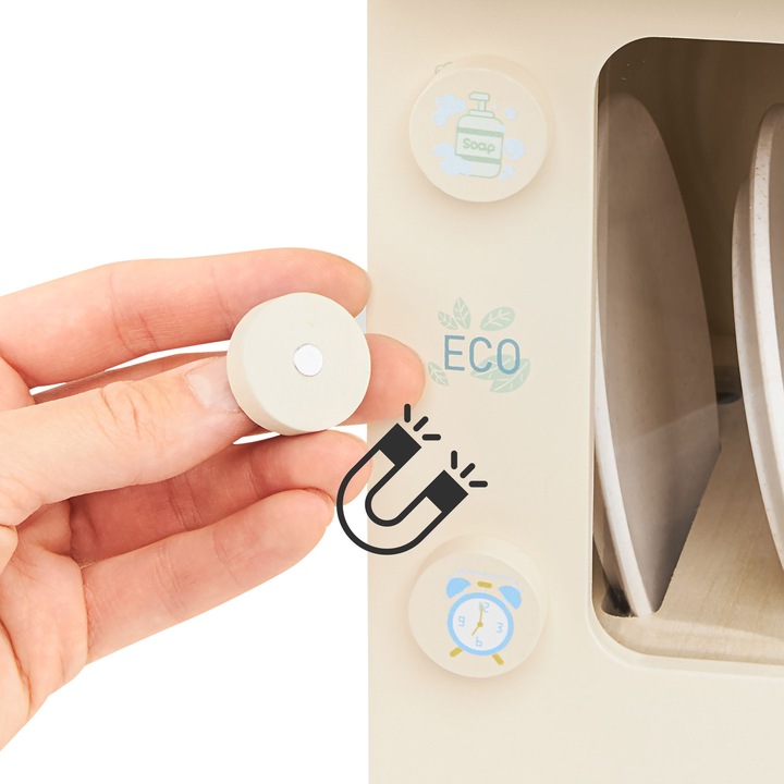 Zmywarka Dla Dzieci Drewniania z Akcesoriami Naczynia Talerze Bezpieczna