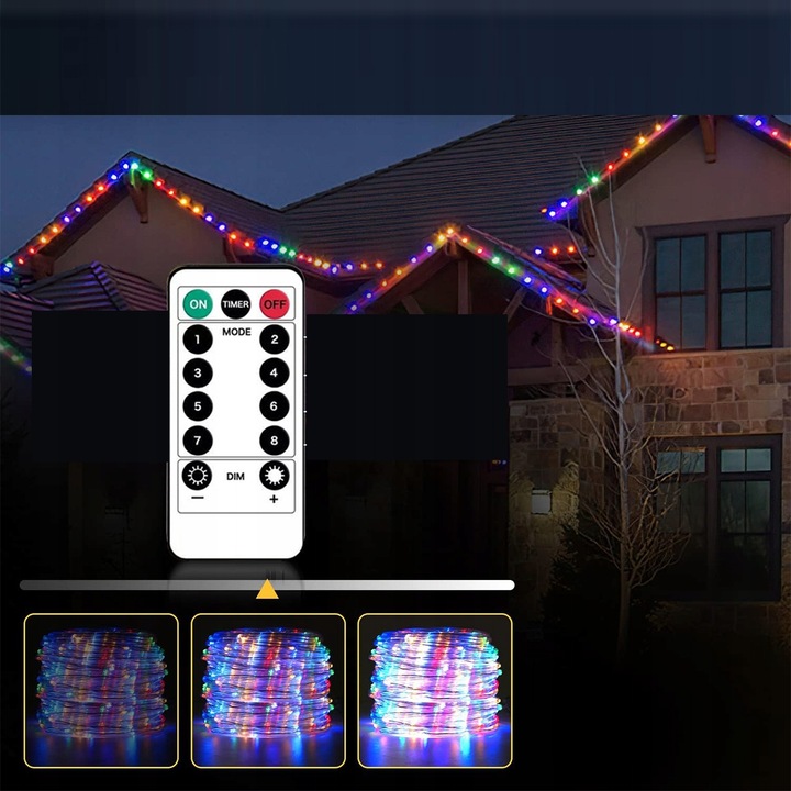 Wąż sznur świetlny LED RGB 10m Party Light , Dekoracje świąteczne +pilot