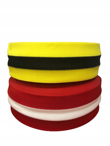 TAŚMA MATERIAŁOWA OSTRZEGAWCZA ŻÓŁTO CZARNA 100M