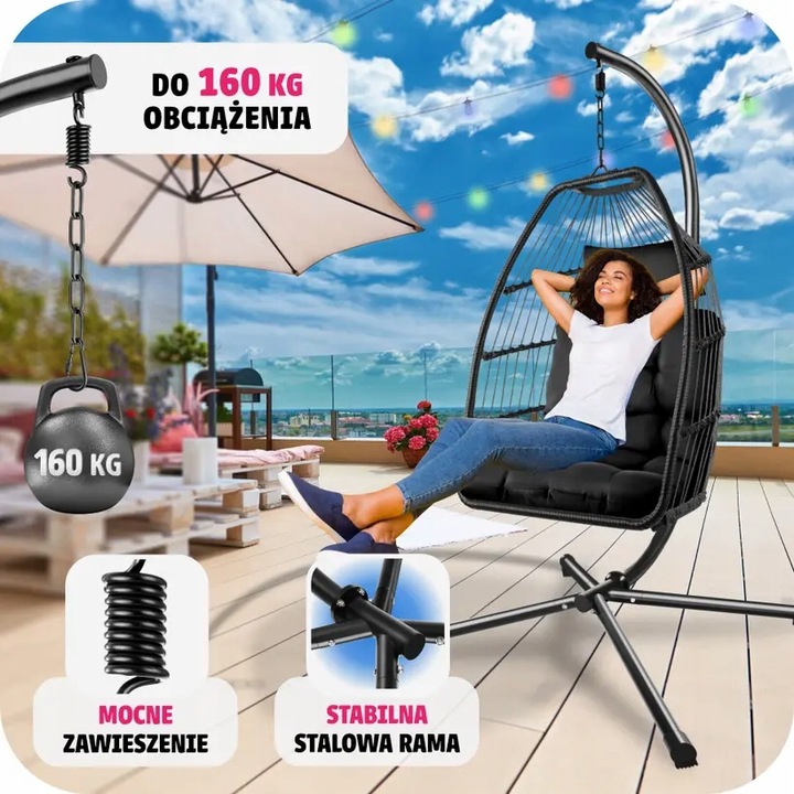 FOTEL WISZACY GNIAZDO HAMAK HUSTAWKA