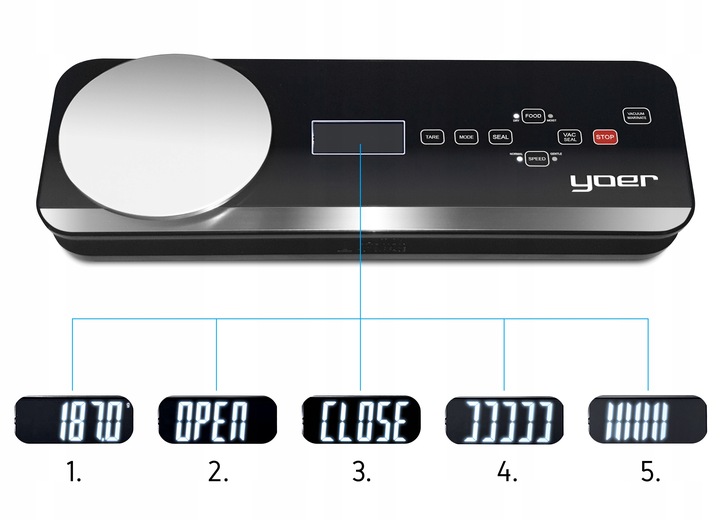 Zgrzewarka próżniowa Pakowarka żywności Yoer AUTOMATYCZNA +Pojemniki +WAGA