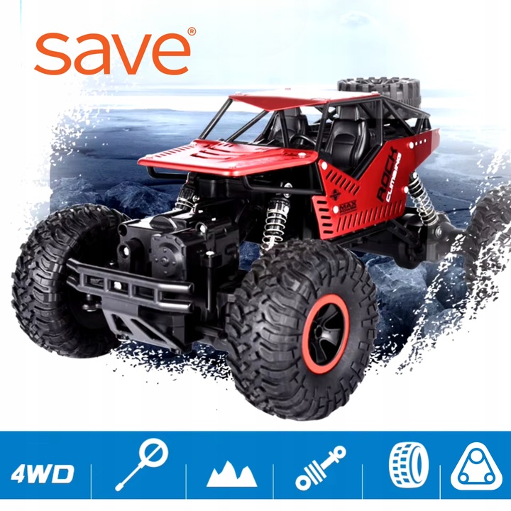 Samochód Zdalnie Sterowany Terenowy 4x4 Auto Na Pilota Z KOŁAMI GĄSIENICAMI