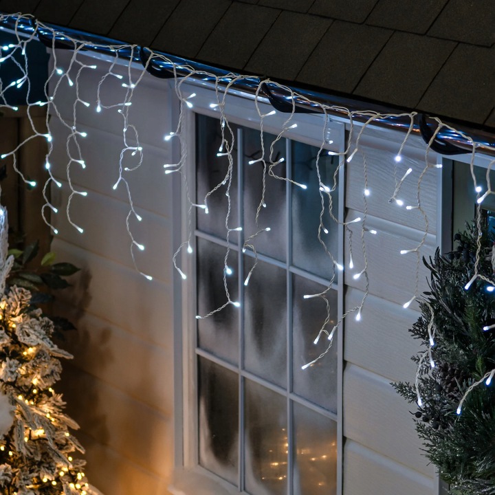 DŁUGIE LAMPKI 500 LED SOPLE ŚWIATEŁKA ŚWIĄTECZNE ZEWNĘTRZNE Z EFEKTEM FLASH