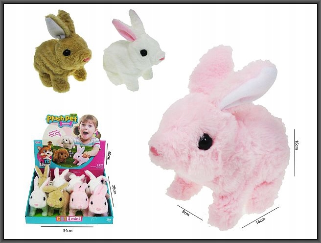 ZAJĄCZEK KRÓLICZEK INTERAKTYWNY Z DŹWIĘKIEM KRÓLIK Z MARCHEWKĄ