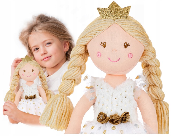 Lalka szmaciana szmacianka przytulanka złota księżniczka Lily 38 cm