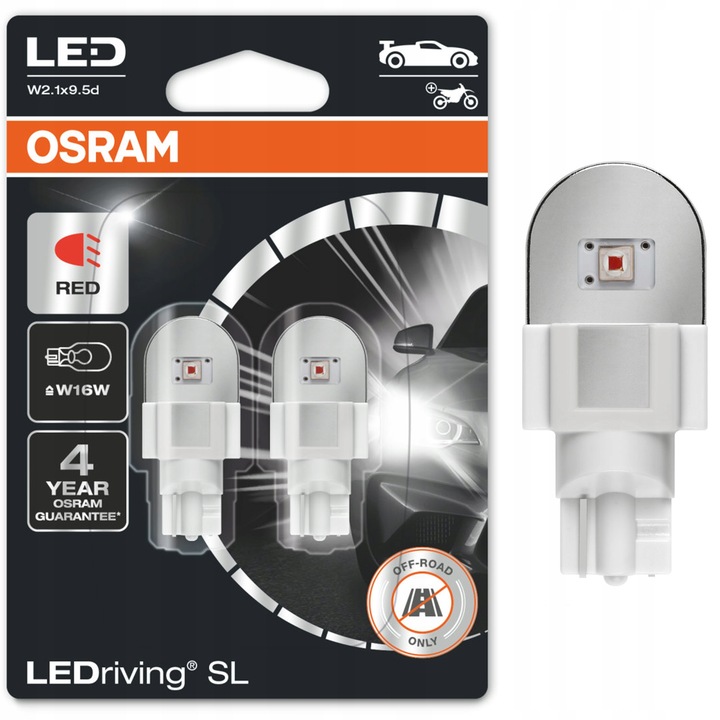 Osram żarówka Led Premium New W16W Czerwona