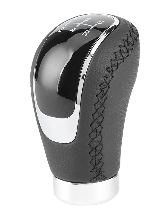 UNIWERSALNA GAŁKA ZMIANY BIEGÓW SKÓRA 5 6 BIEGOWA czarna skóra lita