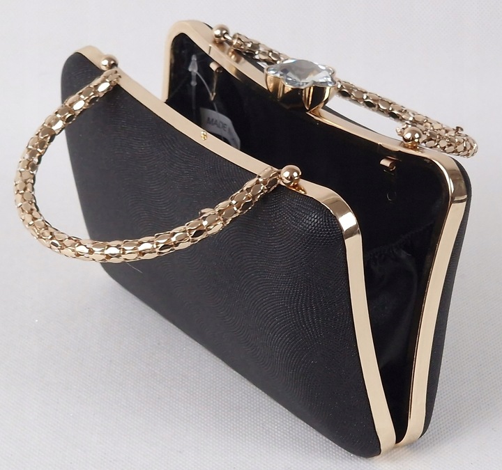 Torebka kopertówka puzderko wieczorowa elegancka wizytowa czarna