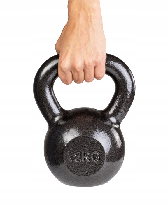 KETTLEBELL ODWAŻNIK DO ĆWICZEŃ KETTLE HANTLA HANTEL ŻELIWNY FITNESS 12KG
