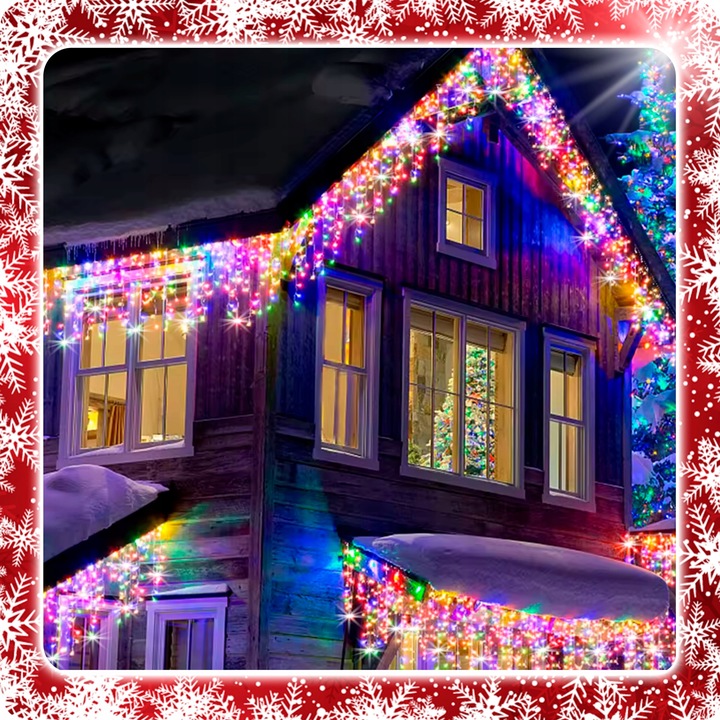 SOPLE 500 LED LAMPKI MULTIKOLOR + FLASH 23m GIRLANDA Świąteczna Kurtyna