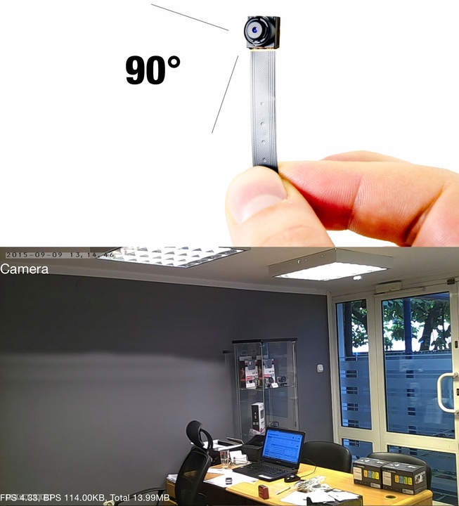 UKRYTA MINI KAMERA IP WiFi FULL HD ANDROID IOS DET