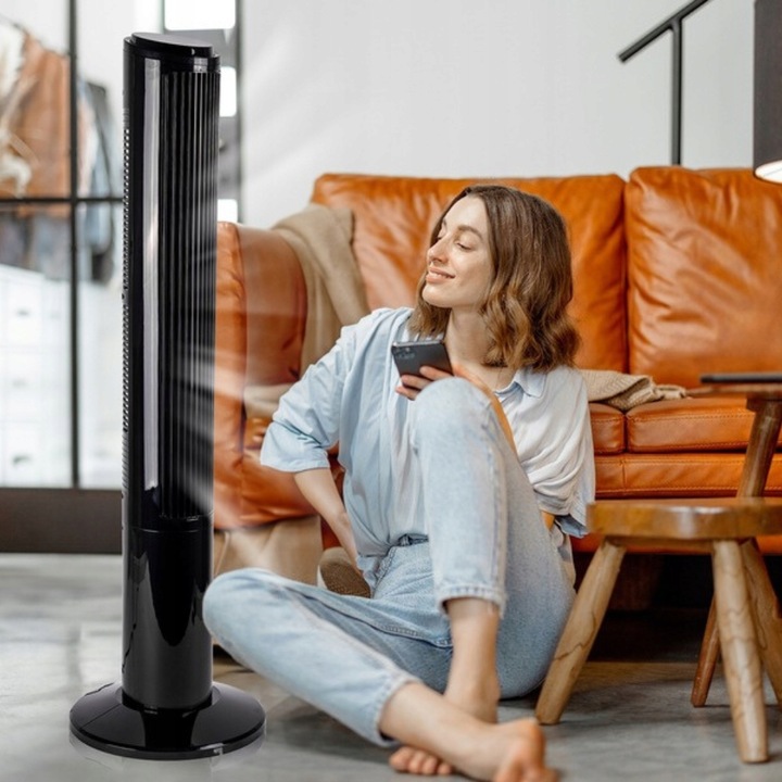 MOCNY wentylator KOLUMNOWY wiatrak podłogowy JONIZACJA OSCYLACJA CICHY