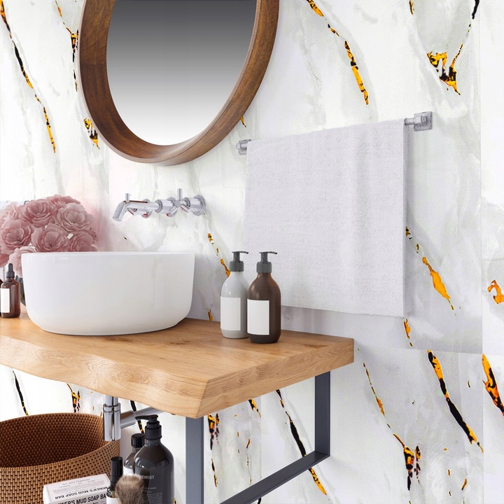 x10 SAMOPRZYLEPNY PANEL ŚCIENNY MARMUR PCV LAMINAT POŁYSK 3D Płytki 30x60