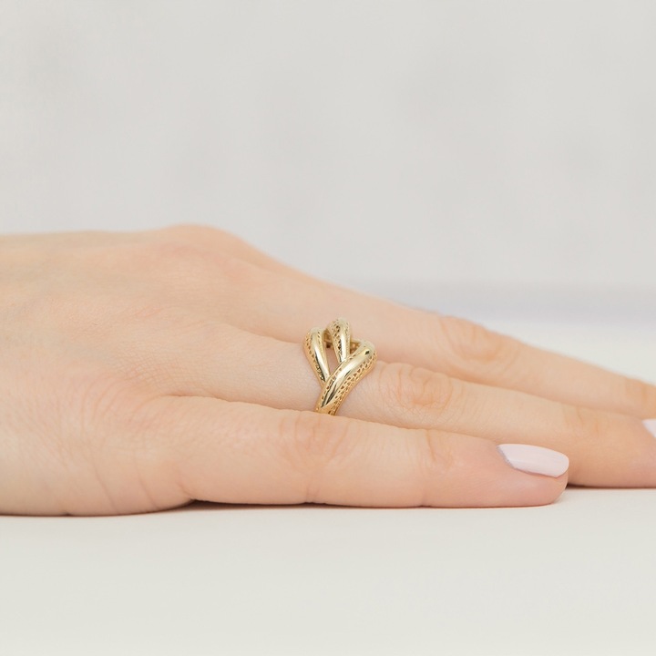 ZŁOTY PIERŚCIONEK Ażurowy pr. 585 PRZEPLATANY r19