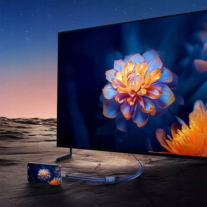 BASEUS KABEL USB C NA DISPLAYPORT DP 8K 100W MOCNY PRZEWÓD W OPLOCIE 1.5m