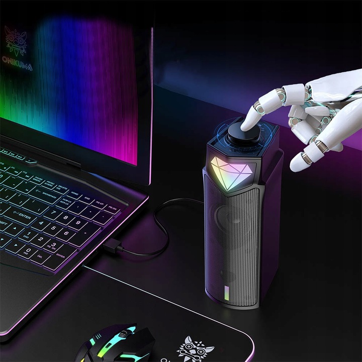ONIKUMA L1 GŁOŚNIKI GAMINGOWE USB RGB SOUNDBAR DO KOMPUTERA GRANIA BT 5.3