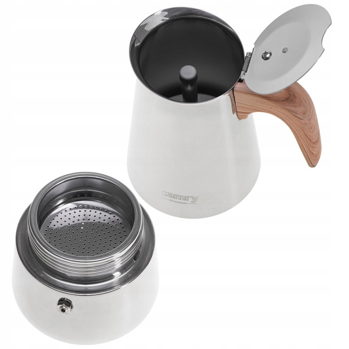 Kawiarka Zaparzacz do kawy 320ml Działa na indukcji, Gaz, Stalowa Camry