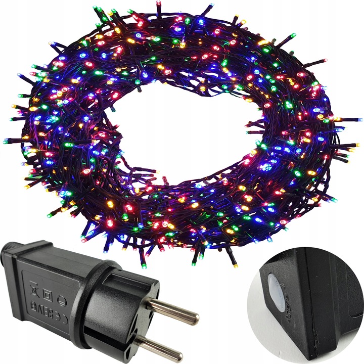 LAMPKI CHOINKOWE 1000 LED TIMER ATEST 51,5M MULTI WIELOKOLOROWE PROGRAMY