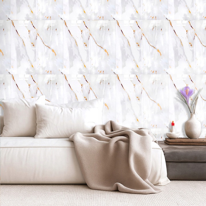 x10 SAMOPRZYLEPNY PANEL ŚCIENNY MARMUR PCV LAMINAT POŁYSK 3D Płytki 30x60