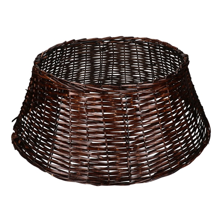 OSŁONA WIKLINOWA POD CHOINKE 70 cm KOSZ WIKLINOWY CIEMNY BRĄZ STOJAKA BOHO