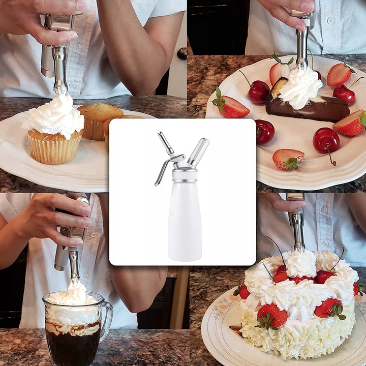 SYFON DO BITEJ ŚMIETANY 500 ML DOZOWNIK DO ŚMIETANY PISTOLET DO ŚMIETANY