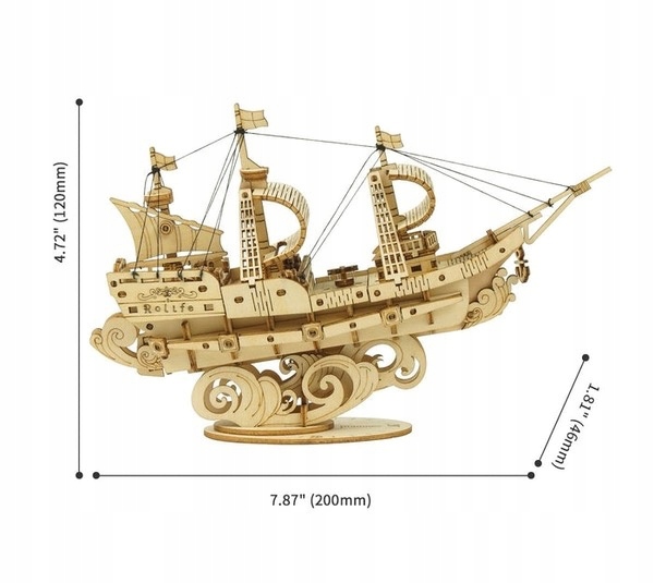 PUZZLE 3D MODEL DO SKŁADANIA STATEK ŻAGLOWIEC