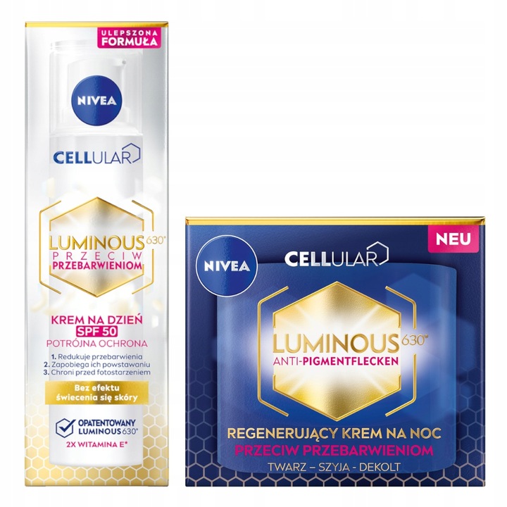 NIVEA CELLULAR LUMINOUS630 Krem na przebarwienia na dzień SPF50 + Na noc