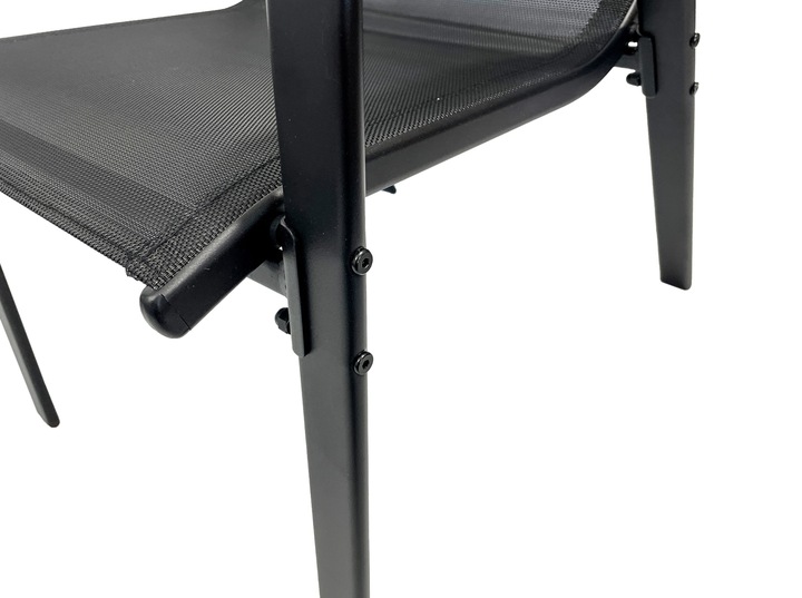 KOMPLET MEBLI BALKON OGRÓD TARAS STÓŁ + 2x KRZESŁA TERNI 60 MI CZARNY