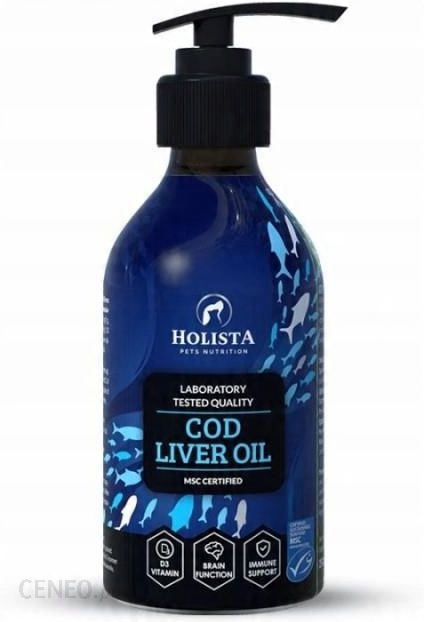 HOLISTA Cod Liver Oil 500 ml Tran z dorsza dla psa i kota SUPLEMENT