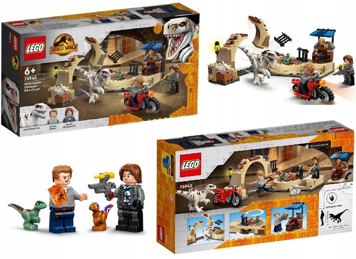 LEGO JURASSIC WORLD 76945 ATROCIRAPTOR: POŚCIG – ZESTAW AKCJI Z DINOZAUREM