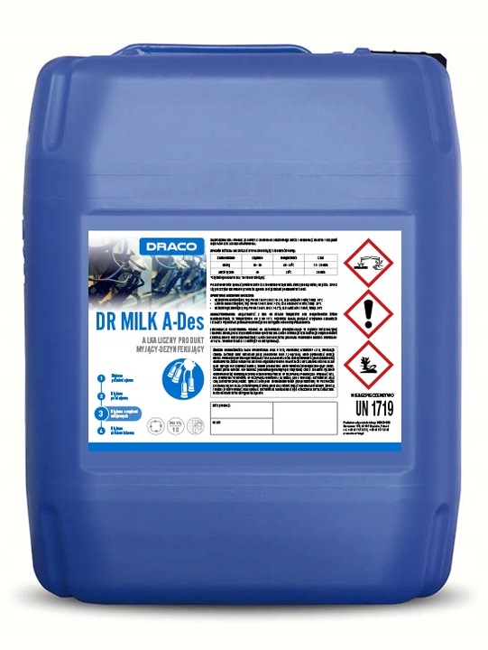 DRACO Kwas i Zasada 25kg! Płyn do mycia dojarek Zestaw Dwóch Płynów DR MILK