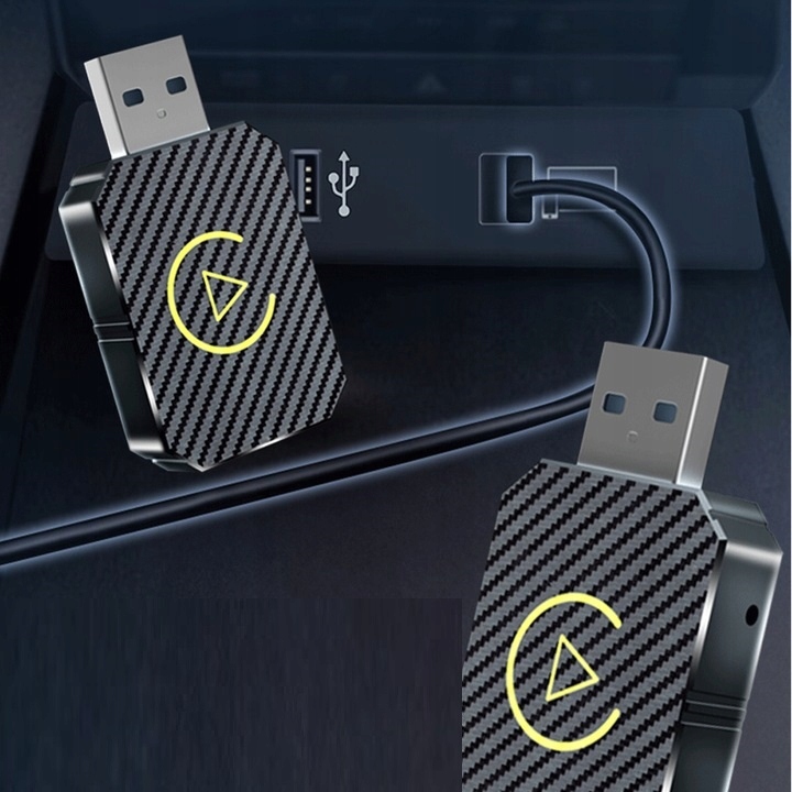 BEZPRZEWODOWY ADAPTER ANDROID AUTO CARPLAY 2 W 1 PLUG AND PLAY MINI CAR AI