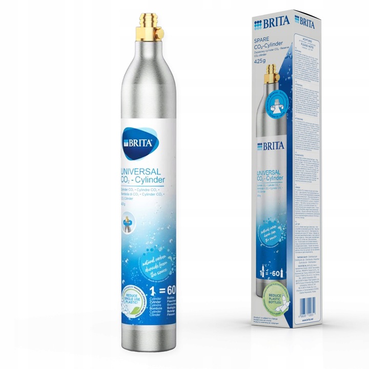 Nabój cylinder z gazem CO2 spożywczy Brita butla do saturatora 60l 425 g