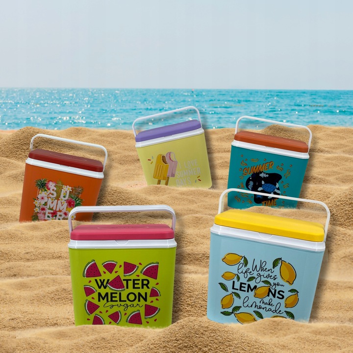 Przenośna LODÓWKA TURYSTYCZNA 24L na Wkłady Mrożące, SOLIDNY uchwyt