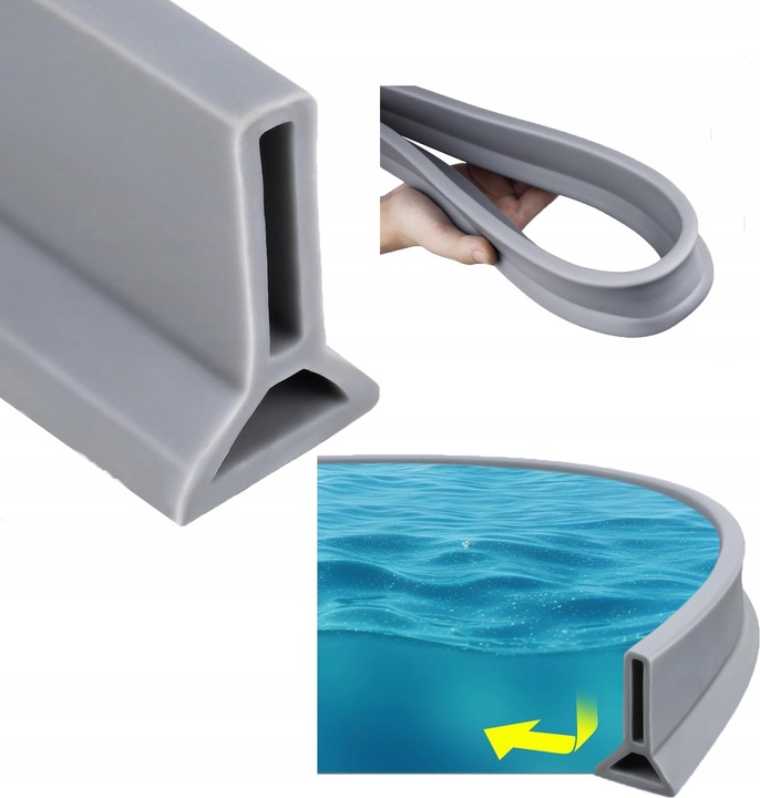 Próg prysznicowy Bariera Zapora wodna 200cm / 2m 50x30mm - SZARY