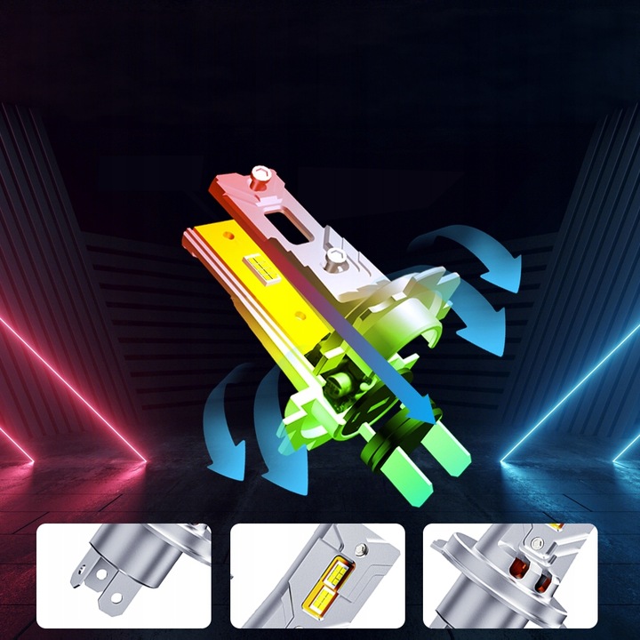 ŻARÓWKI LED H4 RETROFITY 1 do 1 5500K SUPER WHITE