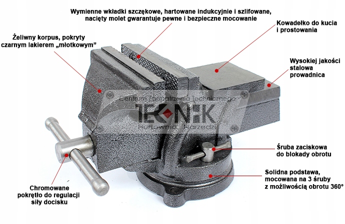 IMADŁO ŚLUSARSKIE OBROTOWE 125MM KOWADŁO SOLIDNE