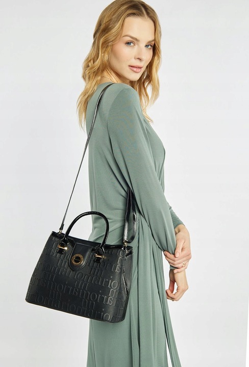 Torebka Damska Czarna Na Ramię Do Ręki Klasyczna Kuferek Prezent Dla Kobiet