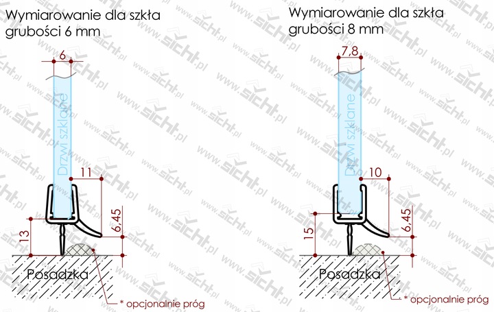 Oryginalna Uszczelka Dolna Kabiny Prysznicowej Drzwi od Podłogi 67 cm