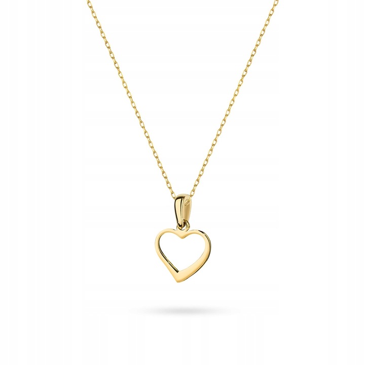 ZŁOTY KOMPLET ŁAŃCUSZEK Z SERCEM pr. 333 GRAWER